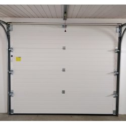 Hvid garageport inkl. automatik - 2375 x 2030 mm (BxH)
