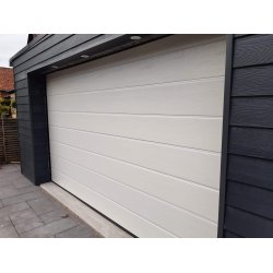 Hvid garageport inkl. automatik - 2500 x 2030 mm (BxH)