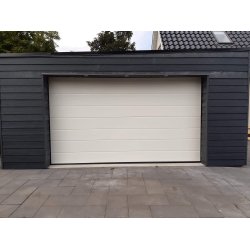 Hvid garageport inkl. automatik - 2500 x 2030 mm (BxH)
